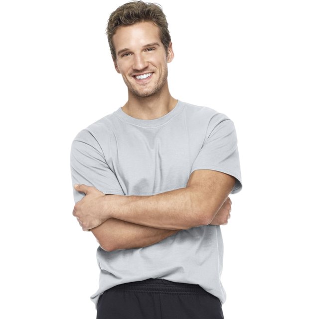 Hanes T-Shirt Adulte Sans Étiquette à Manches Courtes