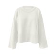 thumbnail image 4 of FAIWAD Blouse Tunique en Tricot Côtelé pour Femmes Manches Lanterne Col Rond Couleur Unie, 4 of 4