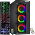 thumbnail image 1 of AQVIN Tour de PC de Jeu LuminaRings, AMD Radeon RX 550 4 Go, Processeur Intel Core i7 jusqu'à 4,0 GHz, 16 Go de RAM DDR4, SSD NVMe 256 Go, Wi-Fi, Windows 11 Pro, 1 of 6