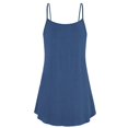 thumbnail image 4 of Women Sleeveless Spaghetti Strap Double Breasted Plain Shift Dress, 4 of 6