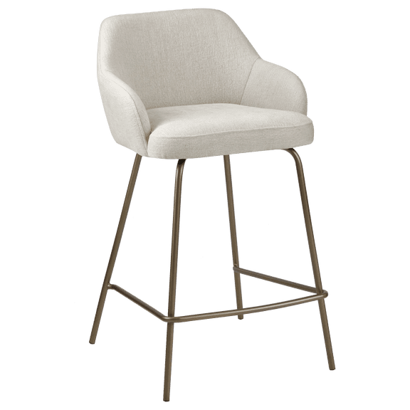 Bouclair Light Beige Neutral Fabric Bar Stool