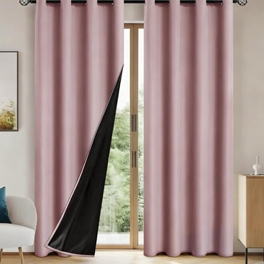 Cagogo Rideaux Occultants à Moins de 5 $, Rideaux Occultants avec Oeillets, Rideaux de Fenêtre en Pongé de Polyester Laminé, Rideaux de Protection Solaire Style Perforé, Draperies Isolantes Thermiques et Insonorisées