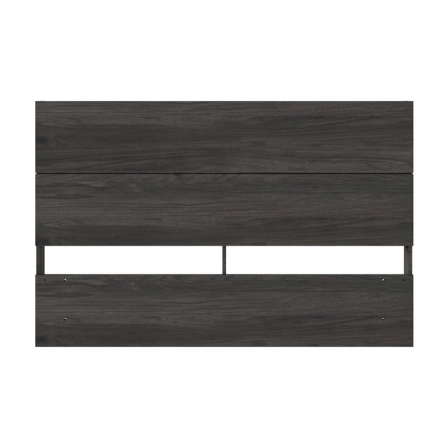Nexera Panel Headboard in dark wood finish with three horizontal panels creating a modern plank effect, designed for full-size bedroom furniture, shown front-facing on a white background, suitable for pairing with Nexera beds and extension panels.