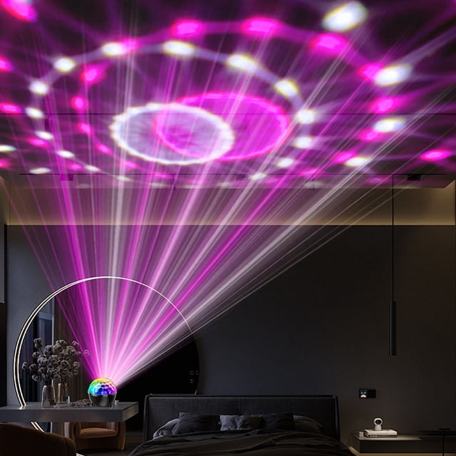 Antqov Lumières de Scène à DEL Colorées Rotatives pour Fête, Bar, Commande Sonore, Télécommande