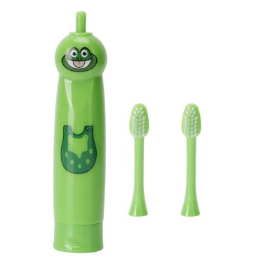 Children Toothbrush,, Waterproof Portable Low-Frequency Kids Electric Toothbrush,  For Boys For Girls Green