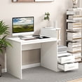thumbnail image 2 of Costway Computer Desk Laptop Table Writing Study Desk Home Office with Bookshelf & Drawers, 2 of 10