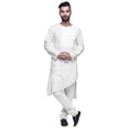 thumbnail image 1 of Atasi Kurta Long Asymétrique Indien pour Homme, Kurta Uni à Col Rond, Tenue de Fête, 1 of 5