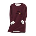 thumbnail image 2 of Hauts pour Femmes, Col Rond, Poche, Épaissi, Peluche Chaude, Manches Longues, Blouses en Liquidation, 2 of 5