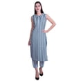 thumbnail image 1 of Moomaya Ensemble Kurta et Pantalon Sans Manches pour Femmes à Col Peter Pan Imprimé, Ensemble Ethnique 2 Pcs, 1 of 6