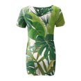 thumbnail image 5 of SMihono Robe d'Été Grande Taille pour Femmes Manches Courtes Mode Années 2023 Dégradé Fleurs Imprimé Taille Robe d'Été Col en V Mini Robe, 5 of 5