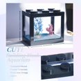 thumbnail image 4 of SUTENGDA Betta Fish Tanks  Aquarium Tanks  Stackable Mini Fish Tank Aquarium Tank Kit  3/5 Gallon Rectangular Fish Bowl with Aquarium Gravel Decoration  Cube Tank for Seaweed Balls Sea Mo, 4 of 6
