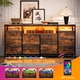 thumbnail image 2 of BeesClover Meuble Télé de 63 Pouces de Long avec 10 Tiroirs en Tissu, Prise de Courant de Sécurité et Lumières DEL, Unité de Rangement Robuste pour Télé de 75 Pouces, Commode Moderne pour Chambre, Salon, 2 of 9