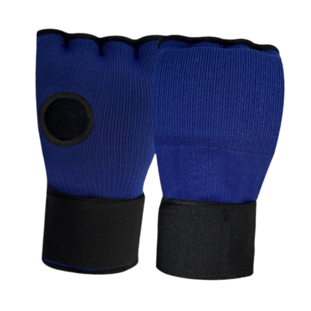 jinwen Gants de Boxe Demi-Doigt pour Sparring MMA Muay Thai Bleu