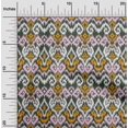 thumbnail image 1 of oneOone Viscose Jersey Fabric Diamond & Swirl Ikat Print Fabric BTY 60 Inch Wide, 1 of 5