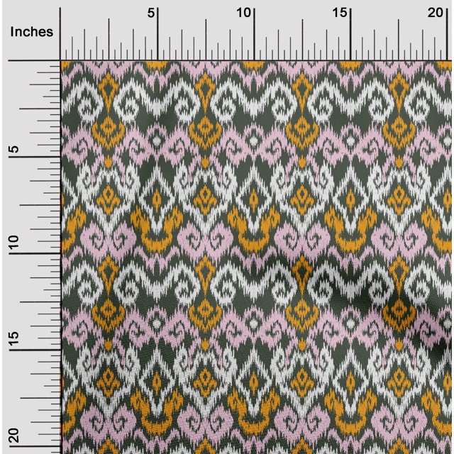 oneOone Viscose Jersey Fabric Diamond & Swirl Ikat Print Fabric BTY 60 Inch Wide