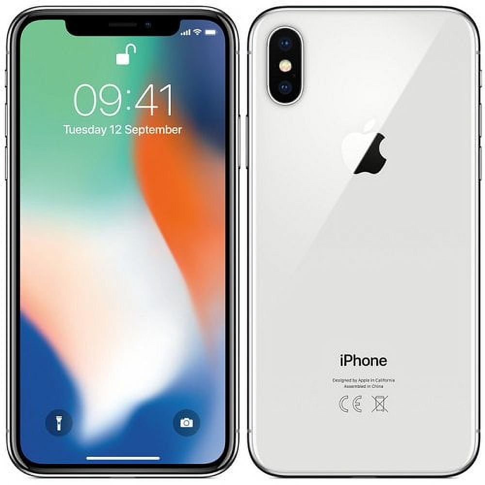 Restored Apple iPhone X - 256GB Silver - Fully Unlocked Smartphone (Refurbished)