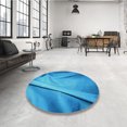 thumbnail image 4 of Ahgly Company Tapis d'Intérieur Lavable en Machine Carré Bleu Transitionnel, 8 Pieds Carré, 4 of 7