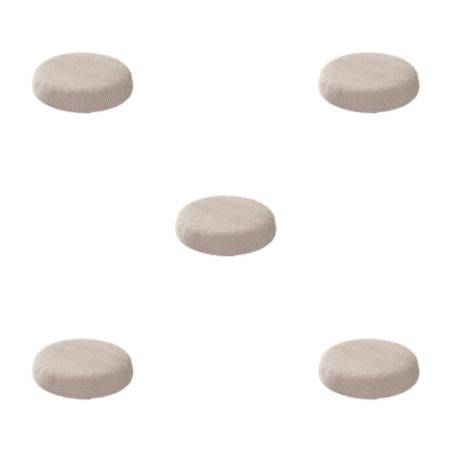 maskred Round Cushion Stool Covers For Comfortable Seating Polyester Stool Cushions Seat Covers Mild Waterproofing khaki 5Set