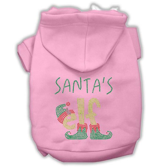 Santa's Elf Chandail à Capuchon pour Chien avec Strass Rose Clair L (14)