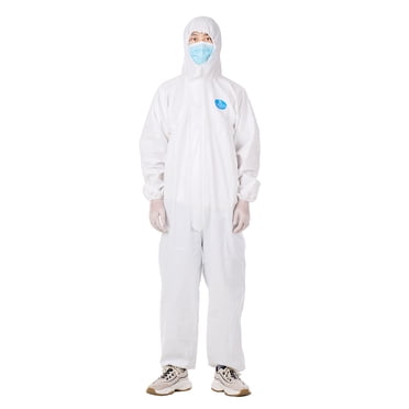 Medical Reusable Isolation Gown with Full-Body Hood, PTFE Composite Material, Heat-Sealed Seams for 99.99% Protection - Size XXXL185 (Model DA-500) - Elastic Cuffs & Trousers, One-Piece Zip Design -