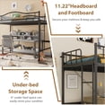 thumbnail image 4 of BeesClover Twin Size Metal Loft Bed with Ladder and Full Safety Guardrail, Heavy Duty Frame, 400 lbs Capacity, Space-Saving Design, Noise-Free, No Box Spring Required, Easy Assembly, 4 of 8