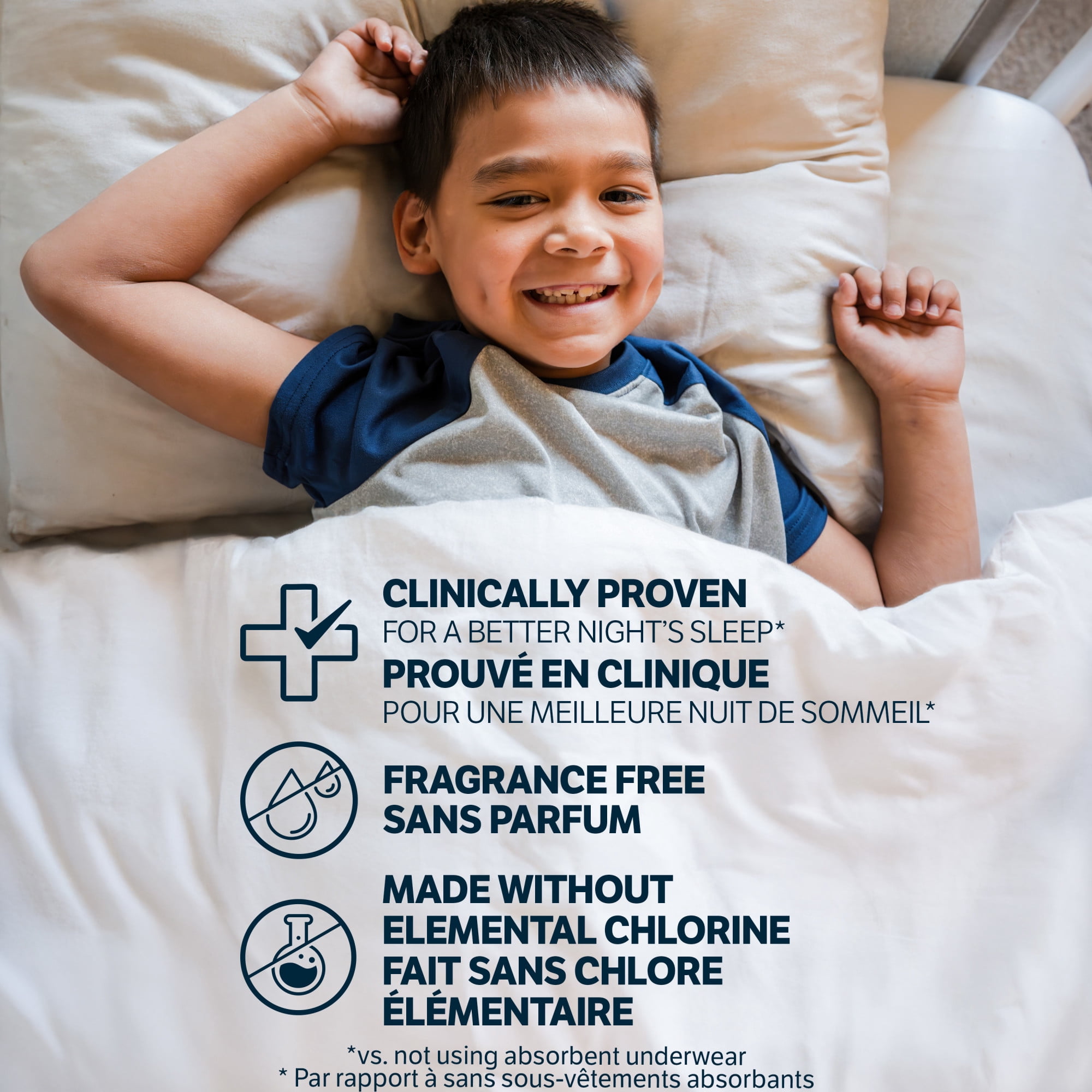Sous-vêtements de nuit Goodnites pour garçons, taille P/M (31 à 43 kg [68 à 95 lb]), 34 sous-vêtements