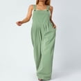 thumbnail image 2 of Wide Leg Overalls for Women Sleeveless Jumpsuits Suspender Overalls with Pockets, 2 of 6