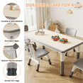 Kids Table and 4 Chairs Set, Height Adjustable Toddler Activity Desk ...