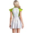 thumbnail image 2 of iiniim Costume d'Alien de l'Espace pour Femmes, Astronaute Robot Pailleté, Tenue de Cosplay, Robe Trapèze Évasée Courte, Vert, M, 2 of 7