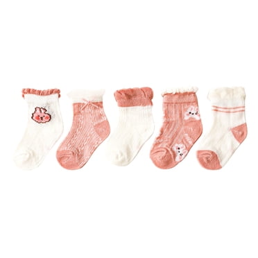 Toddler Socks Girls Toddler Girls Socks Cute Cartoon Flower Pattern Breathable Mesh Kids Non-slip Cotton Socks