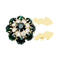 thumbnail image 3 of Esquirla Decorative Rhinestone Button Cover DIY Decoration Clip on for Dress Suit Hat gold dark green, 3 of 8