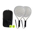 thumbnail image 2 of S SERENABLE Outdoor Paddle Tennis Racquet Beach Tennis Padel Racket for Beginners Adults 2 Rackets w Ball Bag, 2 of 9
