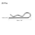 thumbnail image 2 of Unique Bargains 1.8mm x 32mm Carbon Steel R Shaped Spring Cotter Clip Pin Fastener Hardware Silver Tone 20 Pcs, 2 of 2