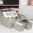 thumbnail image 2 of Sorbus Storage Box Woven Basket Bin Container Tote Cube Organizer Set Stackable Storage Basket Woven Strap Shelf Organizer Built-in Carry Handles (7 Piece - Beige), 2 of 3