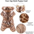 thumbnail image 3 of Reflective Cozy Waterproof Windproof Dog Snowsuit Cute Warm Fleece Padded Cold Weather Pet Clothes - Champagne Four-leg Style,S, 3 of 7