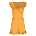 thumbnail image 3 of Girls Swimsuit with Chest Pad Ruffle Trim One Piece Bathing Suit Solid Swimsuits Ruched Sleeveless Swimwear for 7-16 Years, 3 of 7