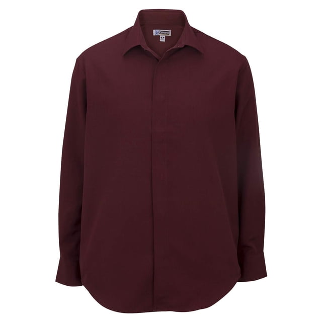 Ed Garments Men's Big And Tall Adjustable Cuff Cafe Shirt, BURGUNDY, Large Tall