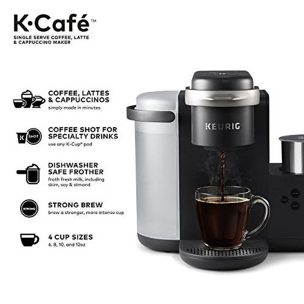 Keurig K-Cafe Single-Serve K-Cup Coffee Maker + Milk Frother, Dark