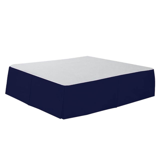 pitrice Solid Color Hotel Pleated Bed Skirt Wrinkle & Fade Resistant Blue _Twin