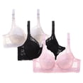 thumbnail image 1 of VEKDONE 2 Pcs Soutien-Gorge Sans Armature à Fermeture Frontale Imprimé Léopard Rose TG, 1 of 2