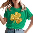 thumbnail image 4 of Meichang Chemises Porte-Bonheur pour Femmes T-Shirts de la Saint-Patrick T-Shirts Graphiques Trèfle T-Shirts de Fête Col Rond Hauts Irlandais Porte-Bonheur T-Shirts Décontractés à Manches Courtes Liquidation de Printemps, 4 of 7