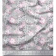 thumbnail image 1 of Soimoi White Rayon Fabric Leopard Animal Skin Print Fabric by Yard 42 Inch Wide, 1 of 3