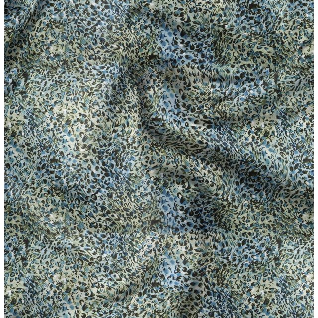Soimoi Poly Georgette Fabric Leopard Animal Skin Print Sewing Fabric Yard 52 Inch Wide