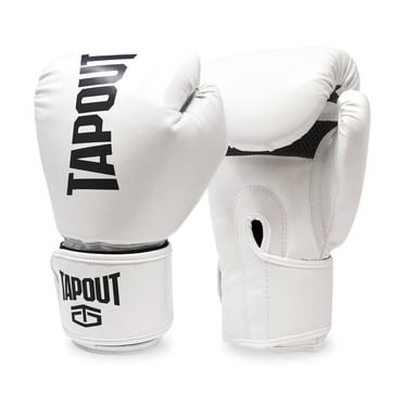 Tapout 12 oz Boxing Gloves With Adjustable Hook And Loop Closure - White