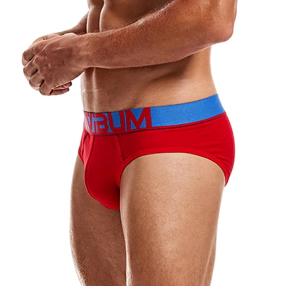 Ketyyh-chn99 Mens Briefs Underwear Men's Fashion Briefs Breathable Cotton Mesh Underwear Red,2XL