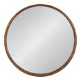thumbnail image 2 of Kate and Laurel Hutton Round Wood Framed Wall Mirror, 36" Diameter, Natural Rustic Brown, Geometric Home Decor, 2 of 6
