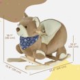 thumbnail image 3 of Qaba Kids Ride-On Rocking Horse Toy Bear Style Rocker with Fun Music & Soft Plush Fabric for Children 18-36 Months, 3 of 10