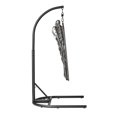 thumbnail image 3 of Chaise ovoïde suspendue extérieure en acier avec support et coussin Mainstays, gris, 3 of 8