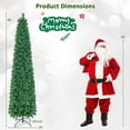 thumbnail image 3 of Gymax 8 FT Fiber Optic Artificial Christmas Tree Slim Pencil Xmas Tree w/ Colorful Lights & 889 Branch Tips, 3 of 10