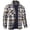 Khaki, variant on Miqool Mens Button Down Shirt Jacket Long Sleeve Quilted Lined Plaid Jacket Warm Casual Outerwear with Pockets